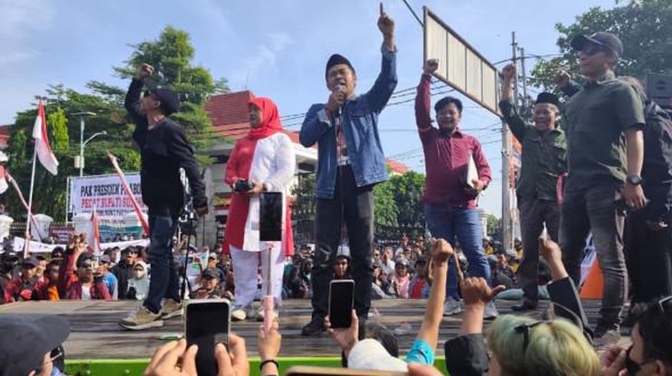 Potret Demo di Pati, Jawa Tengah